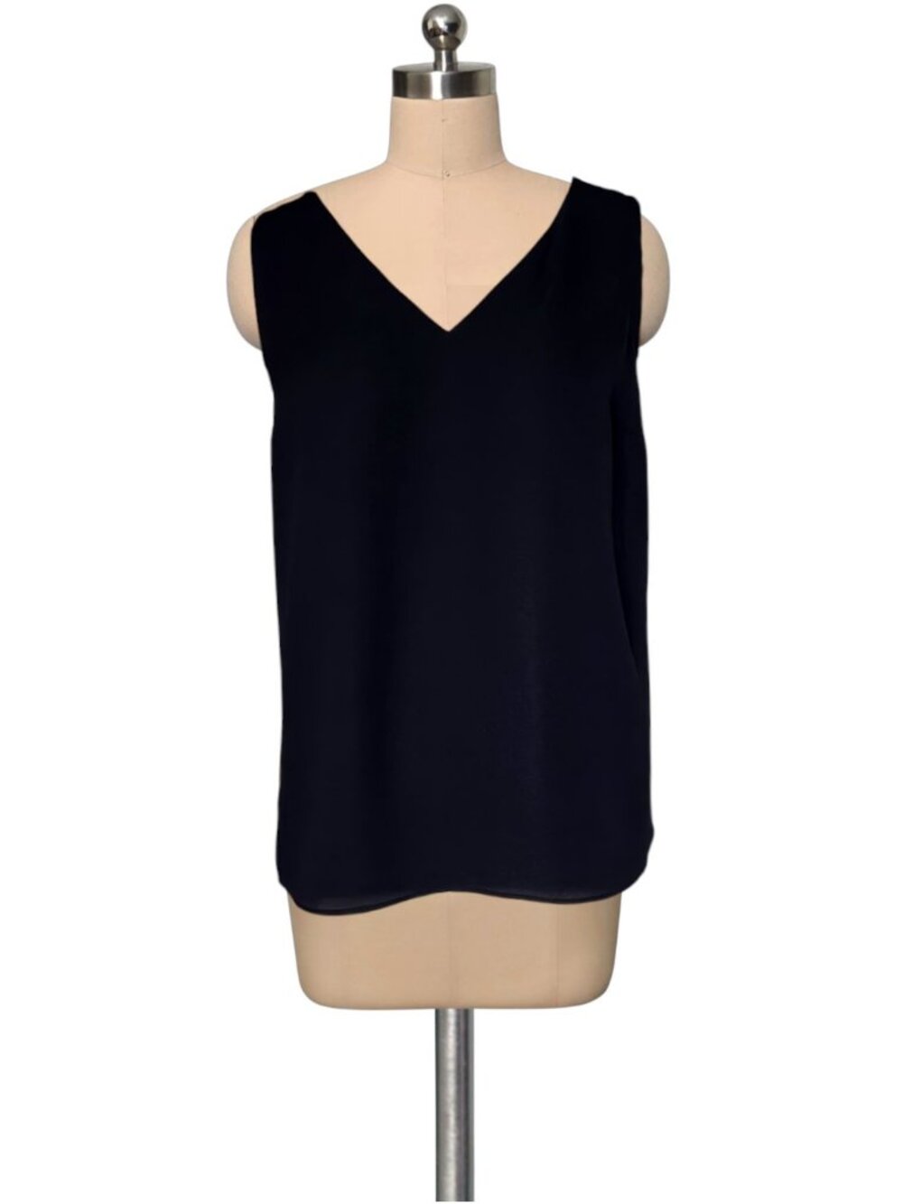 Nine West Black Simple Classic V-Neck  Lightweight Tank Top Blouse L
